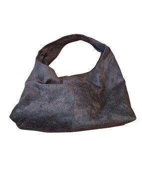 Suede Hobo Shoulder Bag With Magnetic Snap Closure & Inner Zip Pocket Soft & Spa
